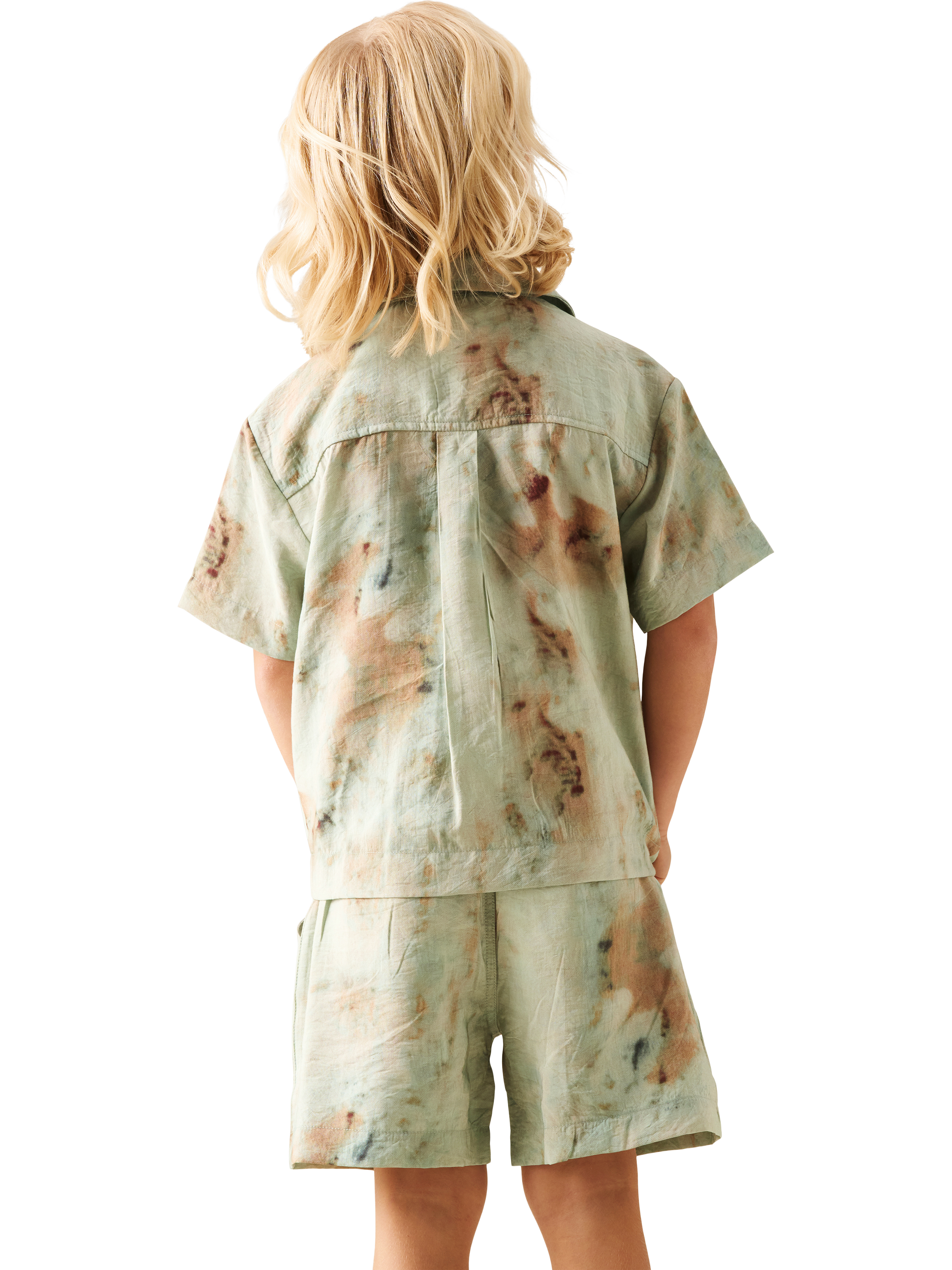 Product image 3 of 7, which shows Angel & Rocket Kids' Tie Dye Print Shorts, Multi, 3 years