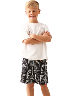 Angel & Rocket Kids' Print Swim Shorts, Black - view 2, Black