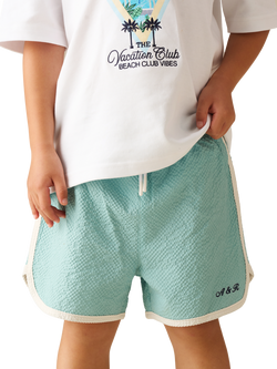Angel & Rocket Kids' Textured Swim Shorts, Green, Green
