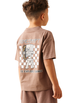 Angel & Rocket Kids' x Minecraft Graphic T-Shirt, Brown - view 2, Brown