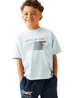 Angel & Rocket Kids' x Sonic Oversized Washed T-Shirt, Blue, Blue