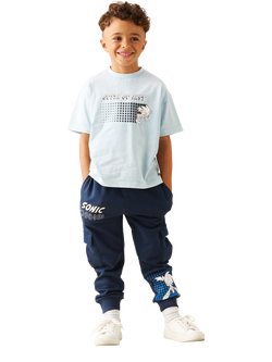 Angel & Rocket Kids' x Sonic Oversized Washed T-Shirt, Blue - view 2, Blue