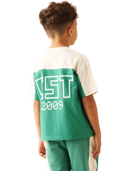 Angel & Rocket Kids' x Minecraft Oversized Varsity T-Shirt, Green - view 2, Green