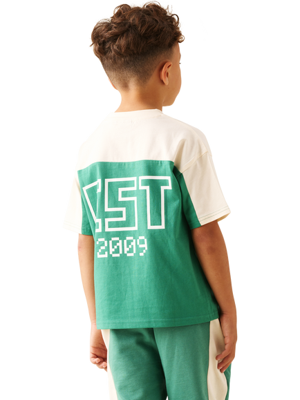 Angel & Rocket Kids' x Minecraft Oversized Varsity T-Shirt, Green - view 2, Green