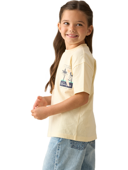 Angel & Rocket Kids' Cotton Palm Beach T-Shirt, Yellow - view 2, Yellow