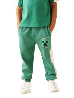 Angel & Rocket Kids' x Minecraft Stripe Joggers, Green, Green