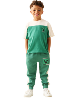 Angel & Rocket Kids' x Minecraft Stripe Joggers, Green - view 2, Green