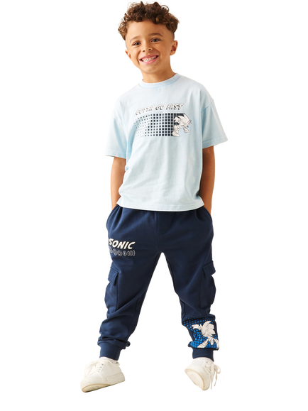 Angel & Rocket x Sonic Kids' Cargo Joggers, Blue - view 2, Blue