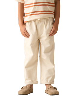 Angel & Rocket Kids' Cotton Textured Woven Joggers, Brown, Brown