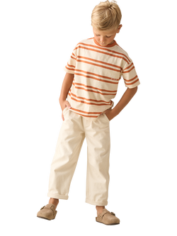 Angel & Rocket Kids' Cotton Textured Woven Joggers, Brown - view 2, Brown