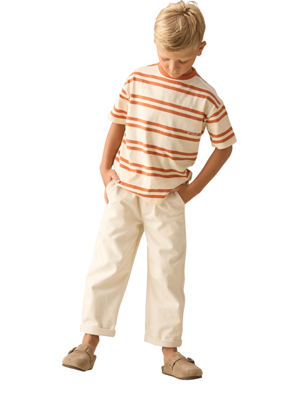 Angel & Rocket Kids' Cotton Textured Woven Joggers, Brown - view 2, Brown