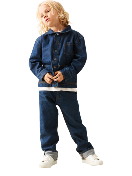 Angel & Rocket Kids' Straight Fit Jeans, Blue - view 2, Blue
