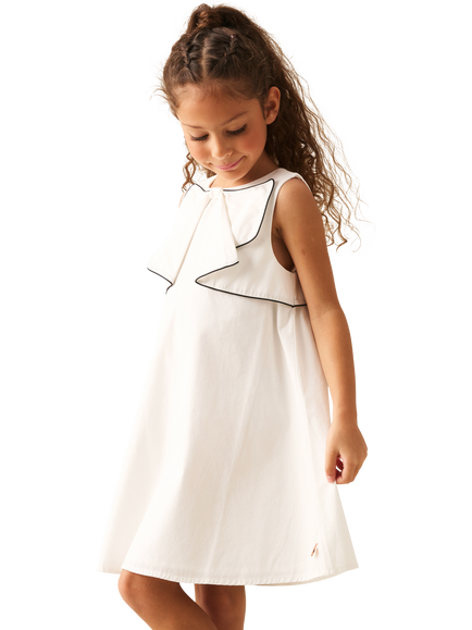 Angel & Rocket Kids' Cotton Sleeveless Bow Dress, White - view 2, White