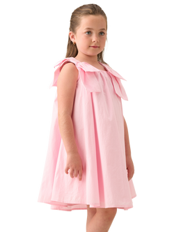 Angel & Rocket Kids' Cotton Bow Strap Swing Dress, Pink, Pink