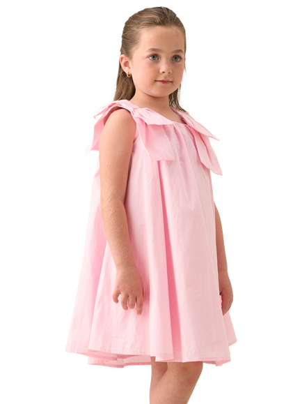 Angel & Rocket Kids' Cotton Bow Strap Swing Dress, Pink, Pink