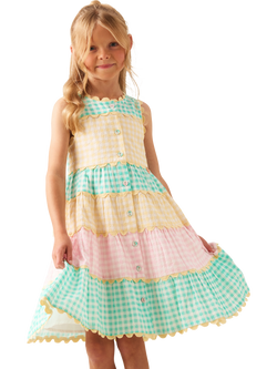 Angel & Rocket Kids' Gingham Bow Sundress, Multi, Multi
