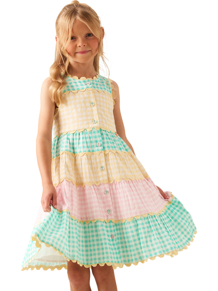 Angel & Rocket Kids' Gingham Bow Sundress, Multi, Multi