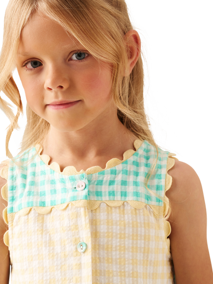 Angel & Rocket Kids' Gingham Bow Sundress, Multi - view 2, Multi