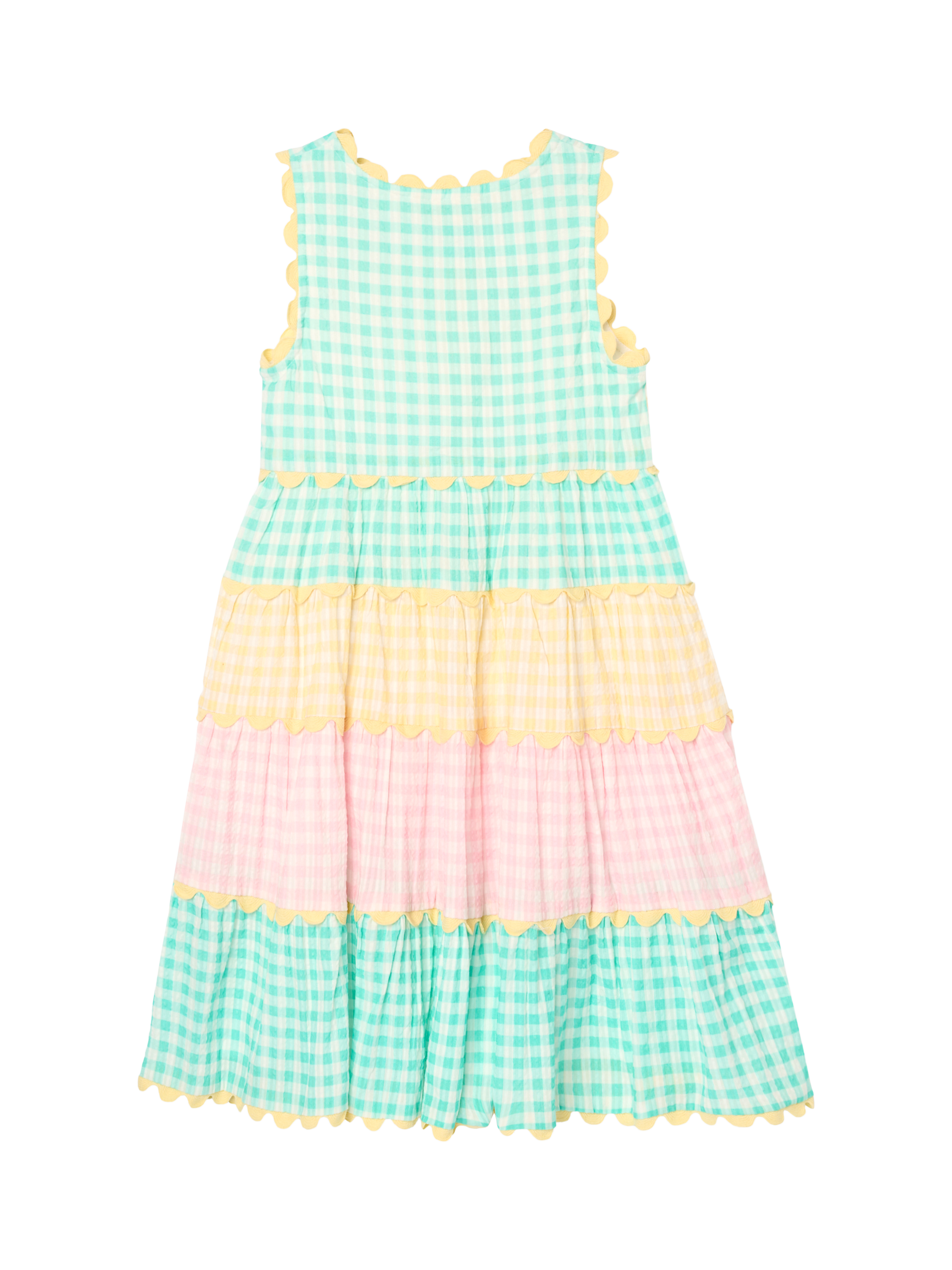 Product image 6 of 7, which shows Angel & Rocket Kids' Gingham Bow Sundress, Multi, 3 years