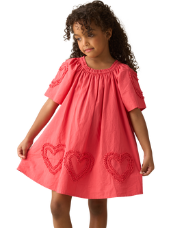 Angel & Rocket Baby Cotton Sleeveless Ruffle Heart Swing Dress, Coral, Coral