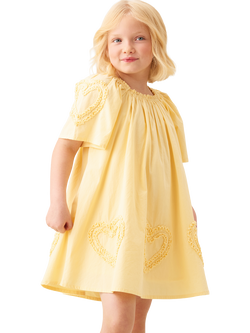 Angel & Rocket Kids' Ruffle Heart Swing Dress, Yellow, Yellow