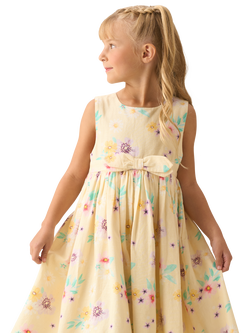 Angel & Rocket Kids' Cotton Blend Sleeveless Floral Dress, Natural, Natural