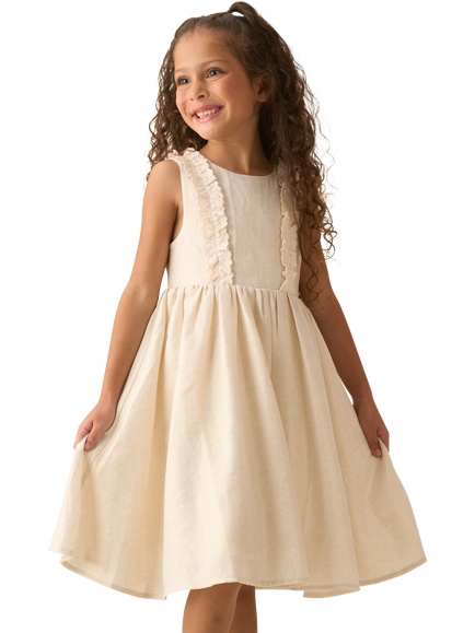 Angel & Rocket Kids' Sleeveless Shimmer Dress, Natural, Natural