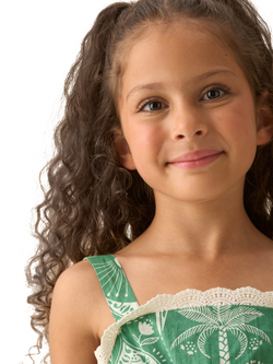 Angel & Rocket Kids' Cotton Lace Tiered Dress, Green - view 2, Green