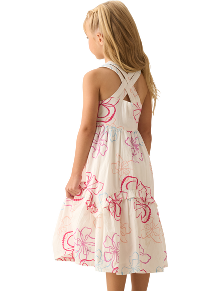 Angel & Rocket Kids' Cotton Sleeveless Floral Dress, White - view 2, White