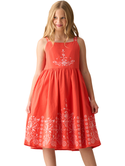 Angel & Rocket Kids' Reyna Sleeveless Embroidered Dress, Red, Red