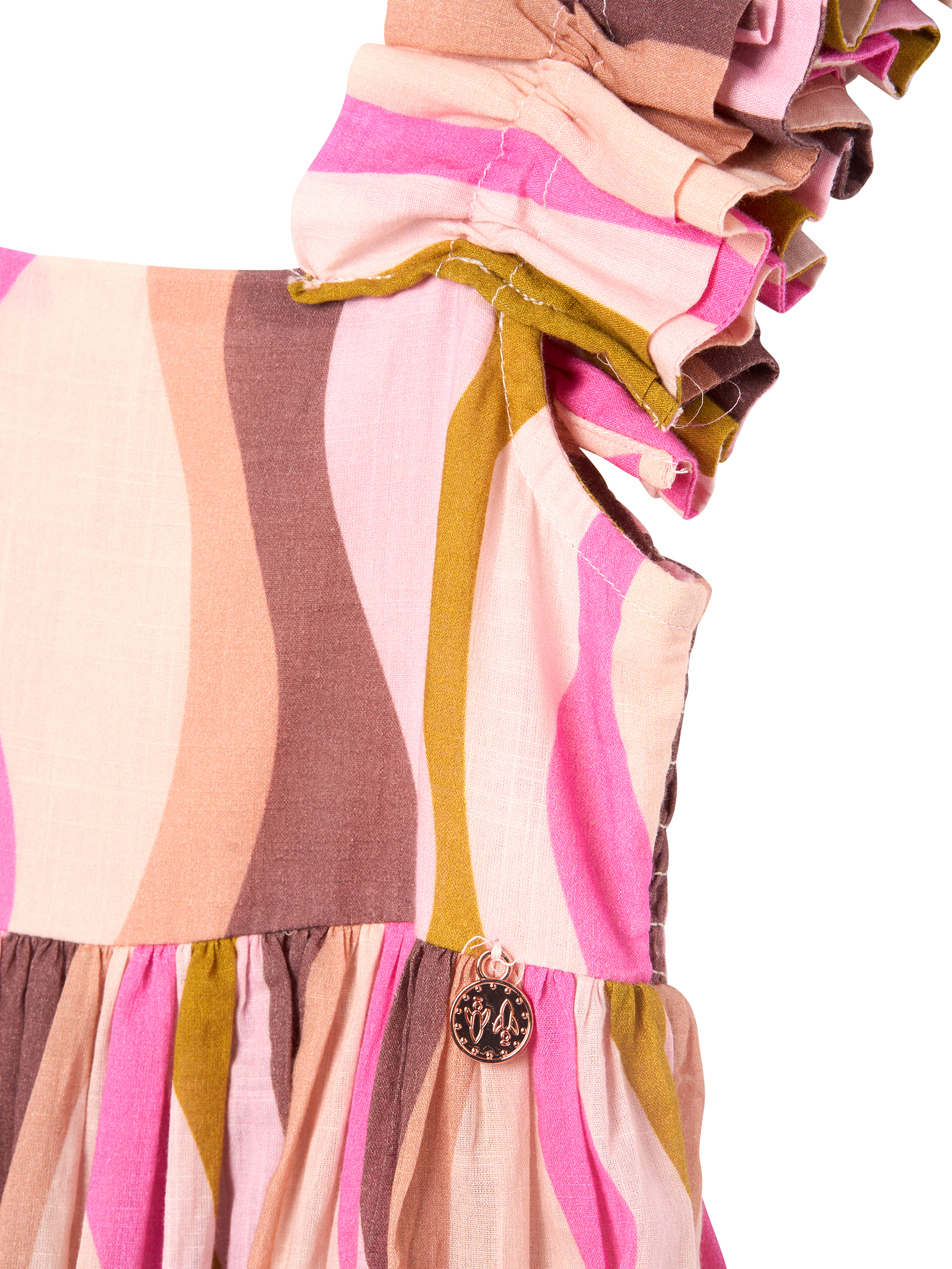 Product image 7 of 7, which shows Angel & Rocket Kids' Cotton Wave Print Maxi Dress, Multi, 3 years