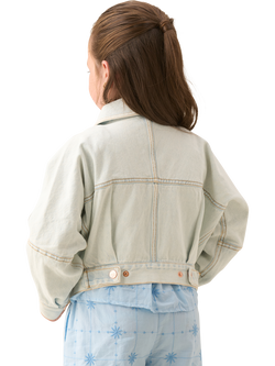 Angel & Rocket Kids' Cotton Denim Jacket, Blue - view 2, Blue