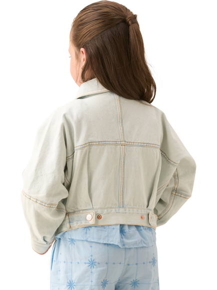 Angel & Rocket Kids' Cotton Denim Jacket, Blue - view 2, Blue