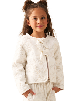 Angel & Rocket Kids' Embroidered Tie Front Jacket, White, White