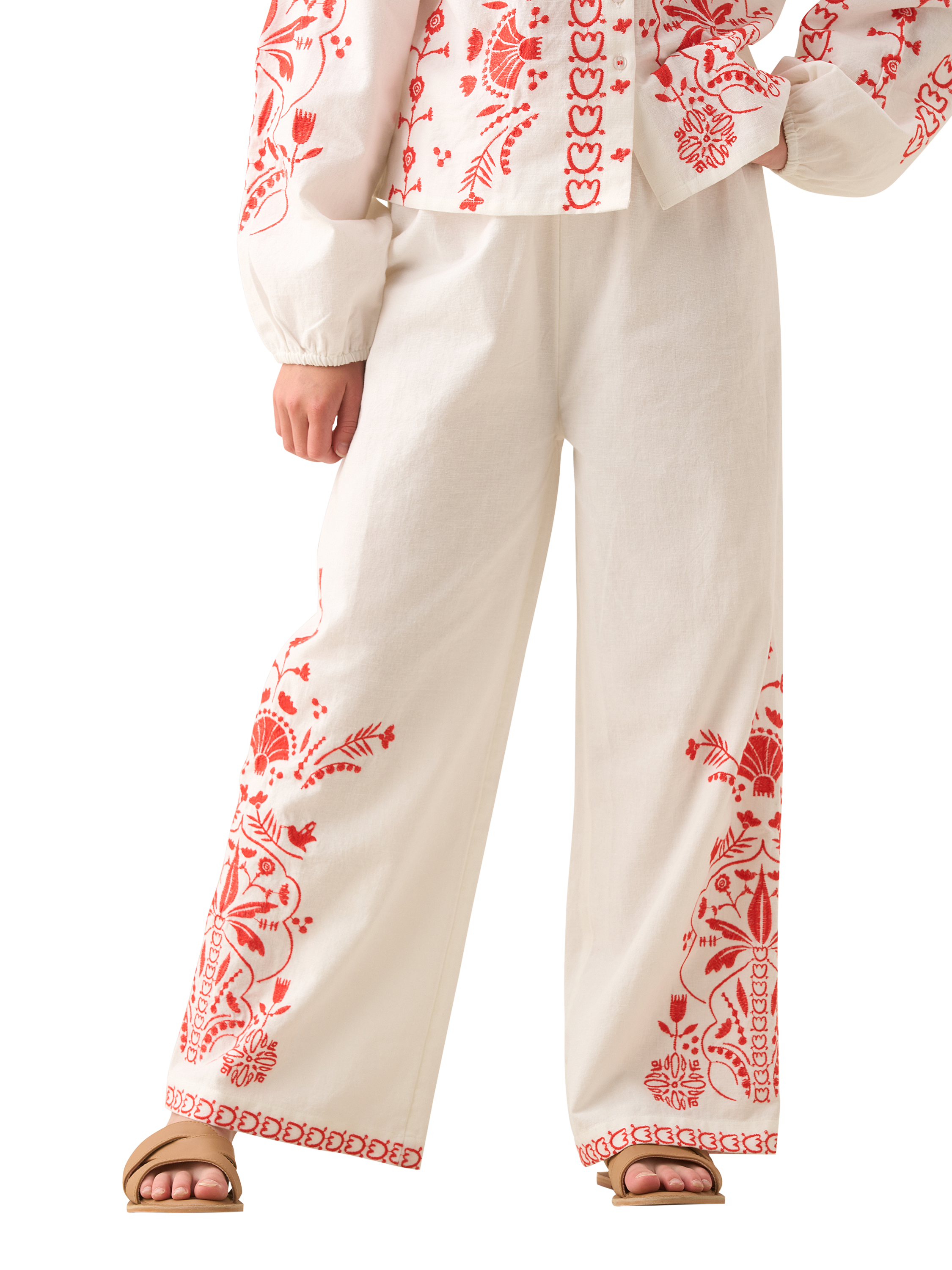 Product image 5 of 8, which shows Angel & Rocket Kids' Cotton Embroidered Blouse, White, 3 years