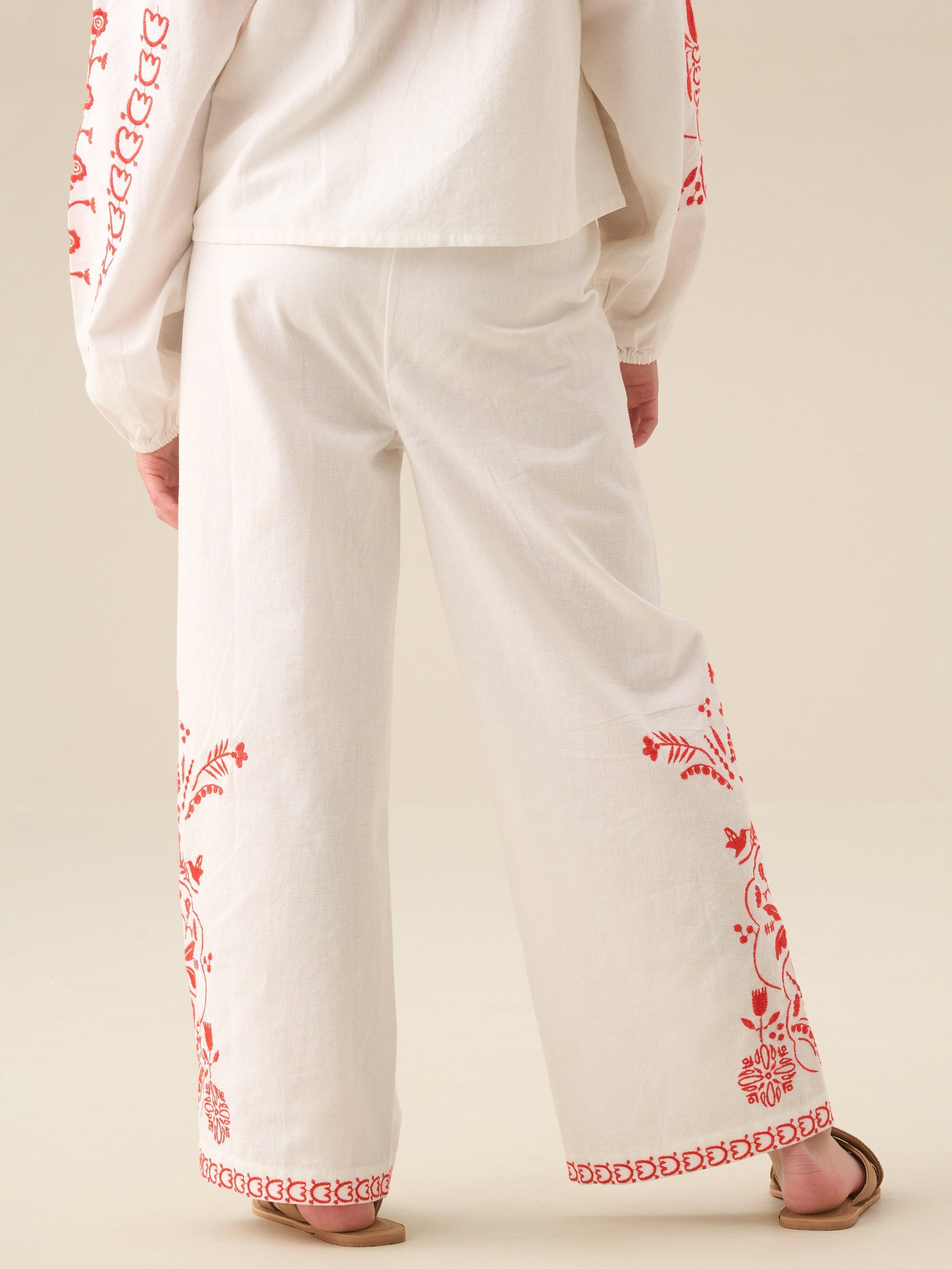 Product image 7 of 8, which shows Angel & Rocket Kids' Cotton Embroidered Blouse, White, 3 years