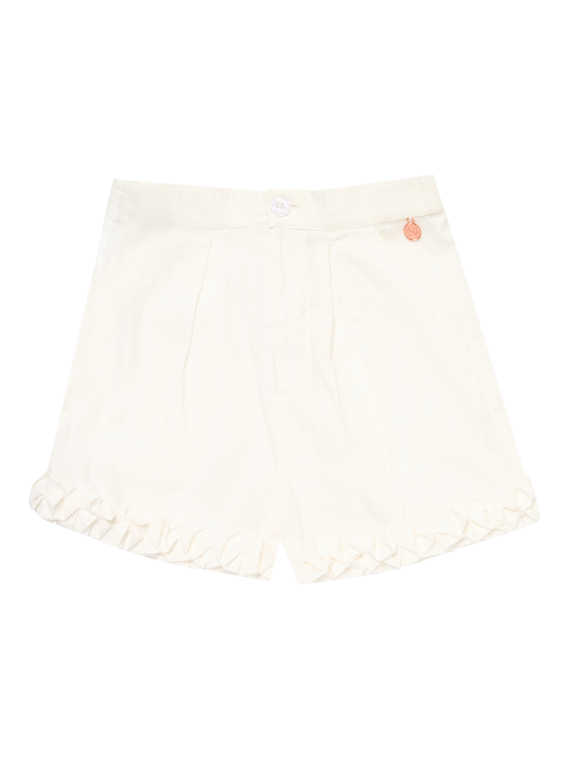 Product image 5 of 7, which shows Angel & Rocket Kids' Box Pleat Shorts, White, 3 years