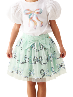 Angel & Rocket Kids' Delta Sequin Skirt, Mint, Mint