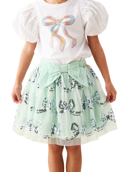 Angel & Rocket Kids' Delta Sequin Skirt, Mint, Mint