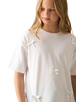Angel & Rocket Kids' Cotton Bow T-Shirt - view 2, White