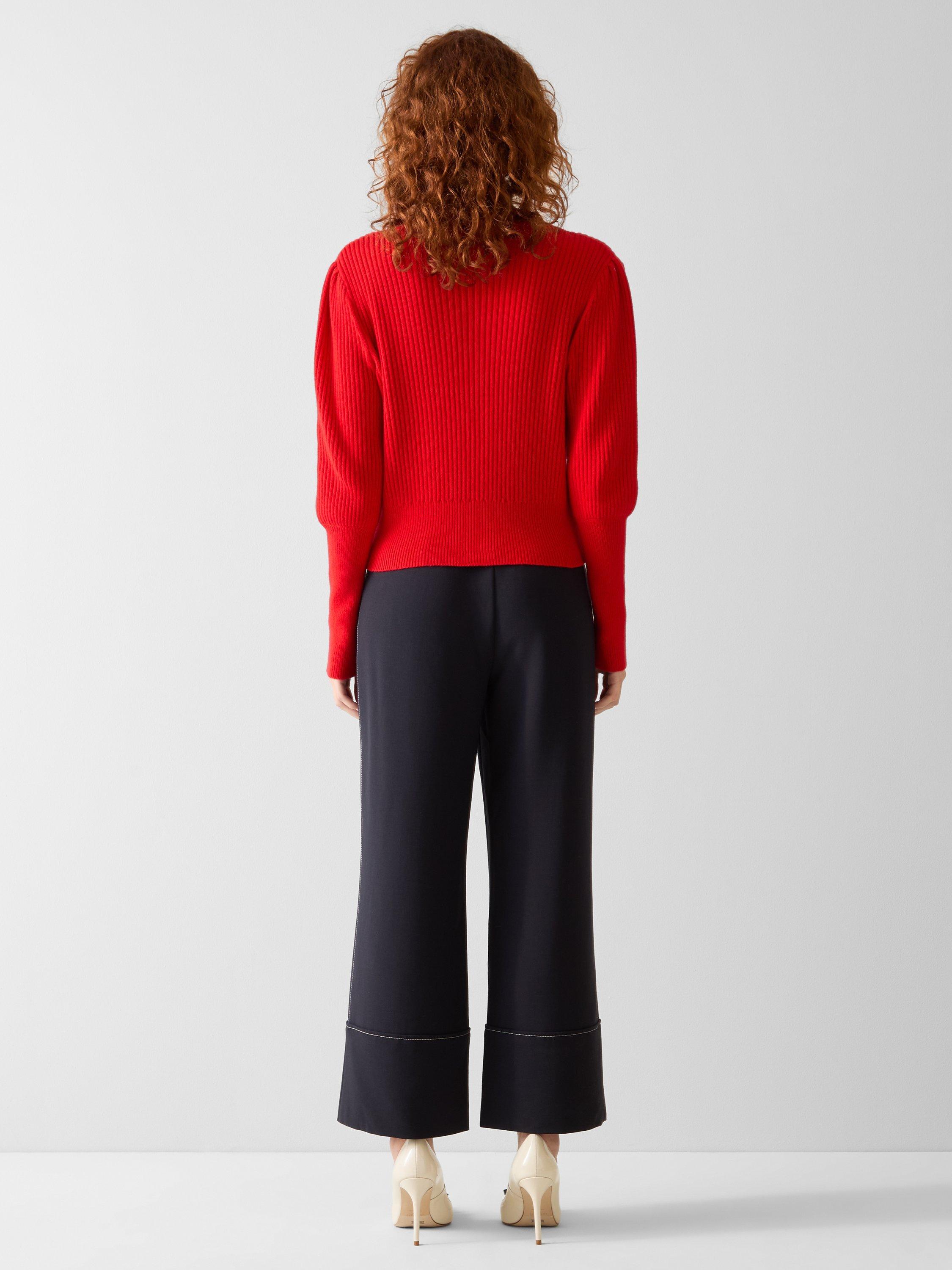 Product image 3 of 4, which shows L.K.Bennett Natty Playing Card Buttons Cardigan, Salsa Red, XS