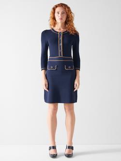 L.K.Bennett Diana Colour Block Knit Dress, Blu-navy Multi, Blu-navy Multi