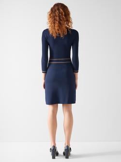 L.K.Bennett Diana Colour Block Knit Dress, Blu-navy Multi - view 2, Blu-navy Multi