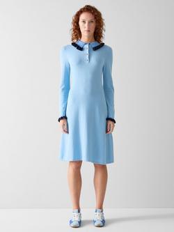 L.K.Bennett Tate Colour Block Knit Dress, Blue, Blue