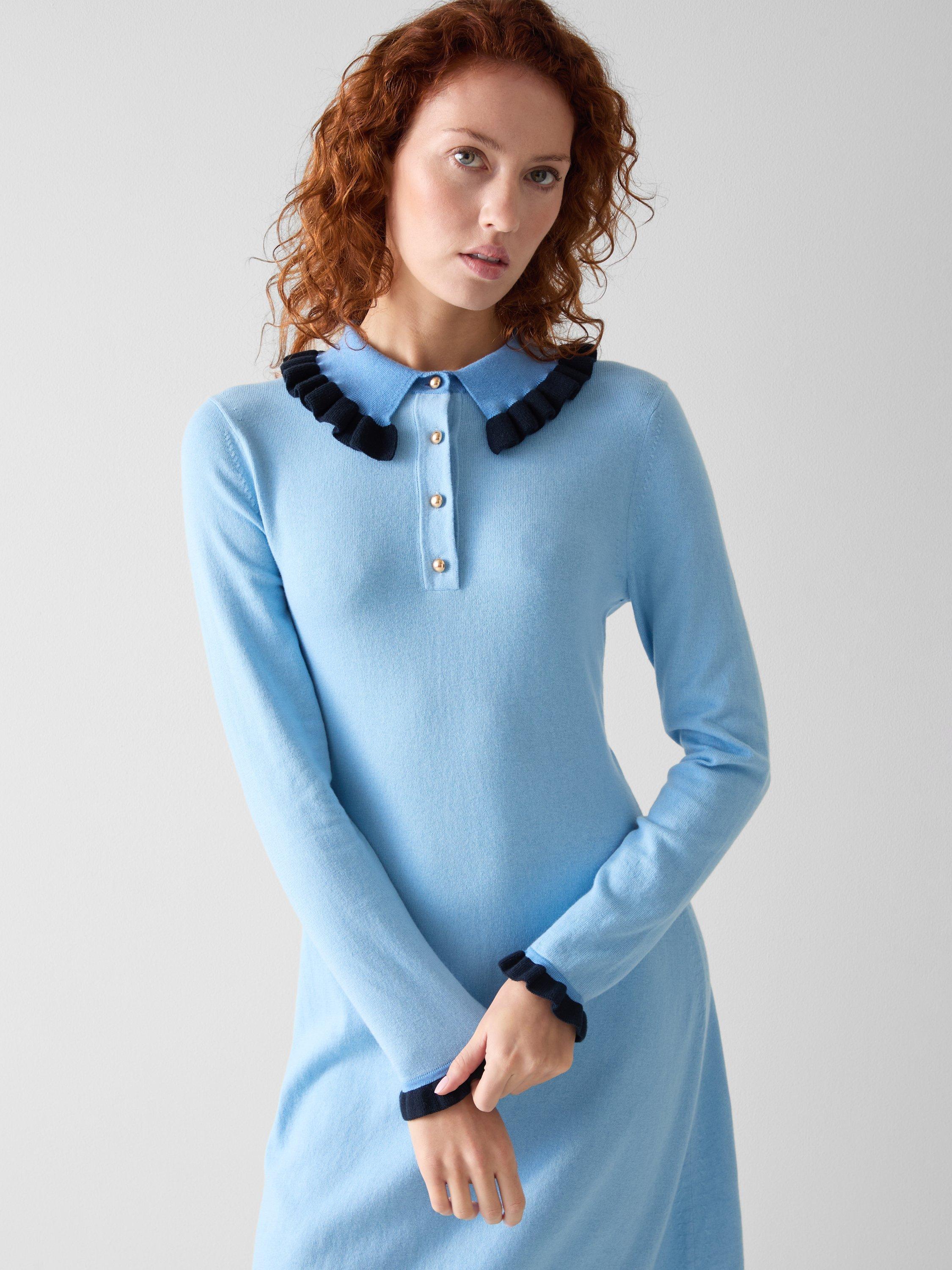 Product image 4 of 4, which shows L.K.Bennett Tate Colour Block Knit Dress, Blue, XS