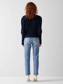 L.K.Bennett Puff Sleeve Knit Top, Navy - view 2, Navy