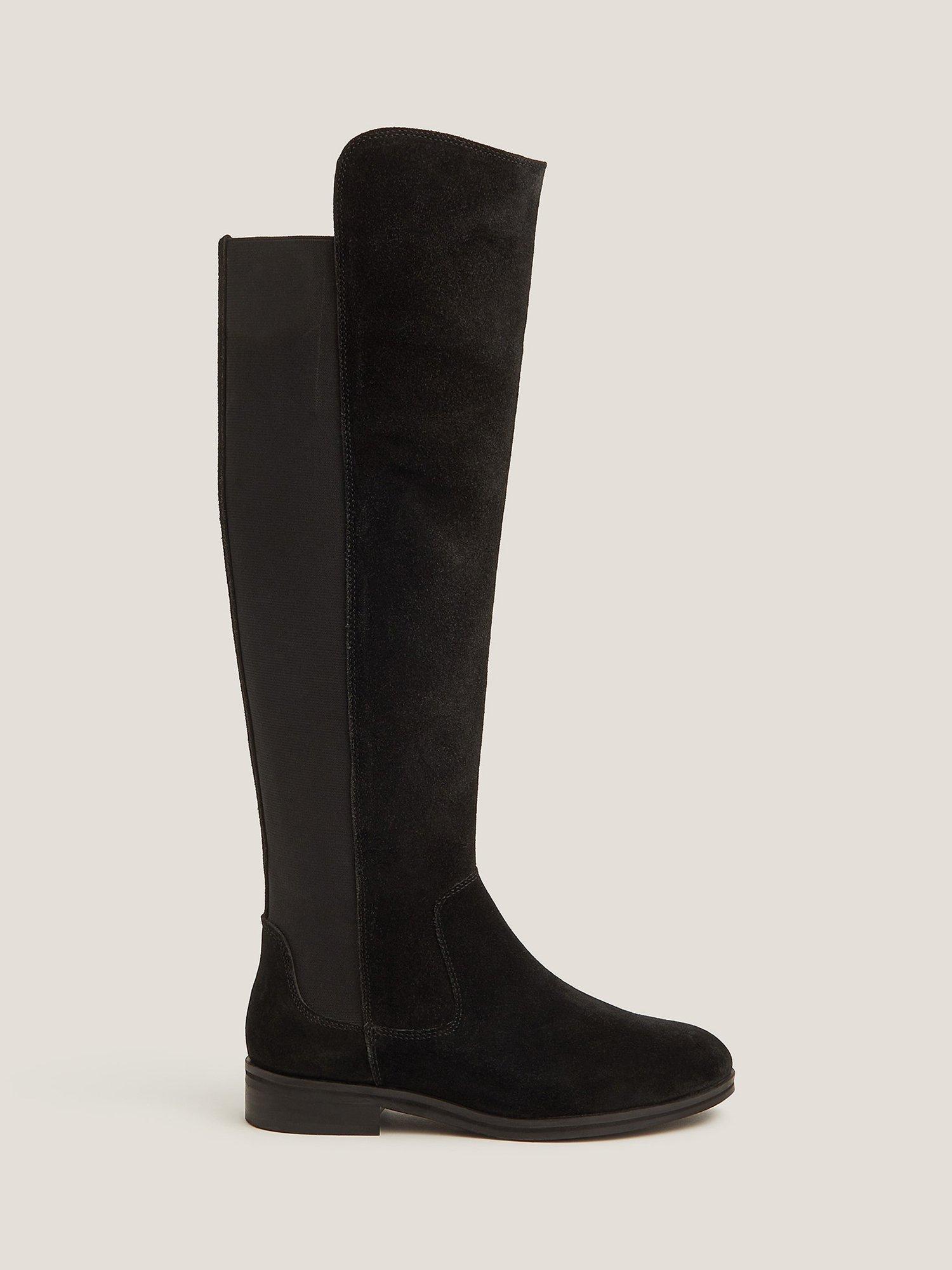Product image 1 of 3, which shows Monsoon Una Knee High Suede Boots, Black, 4
