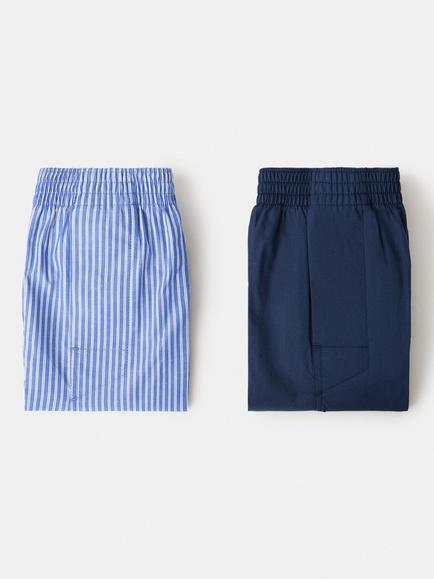 Mango Cotton Boxer Shorts, Pack of 2, Navy, Navy