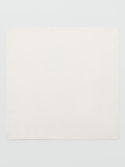 Mango Basico Silk Square Handkerchief, White, White