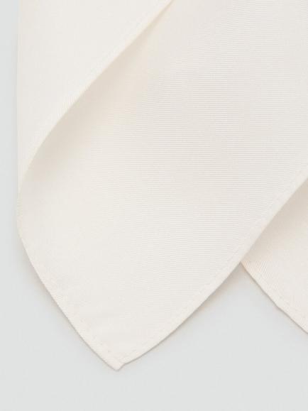Mango Basico Silk Square Handkerchief, White - view 2, White